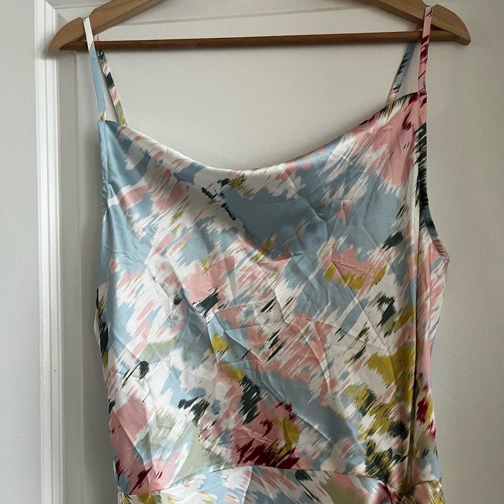 Floral Multicolor Ruched Slip Dress - Picture 4 of 6